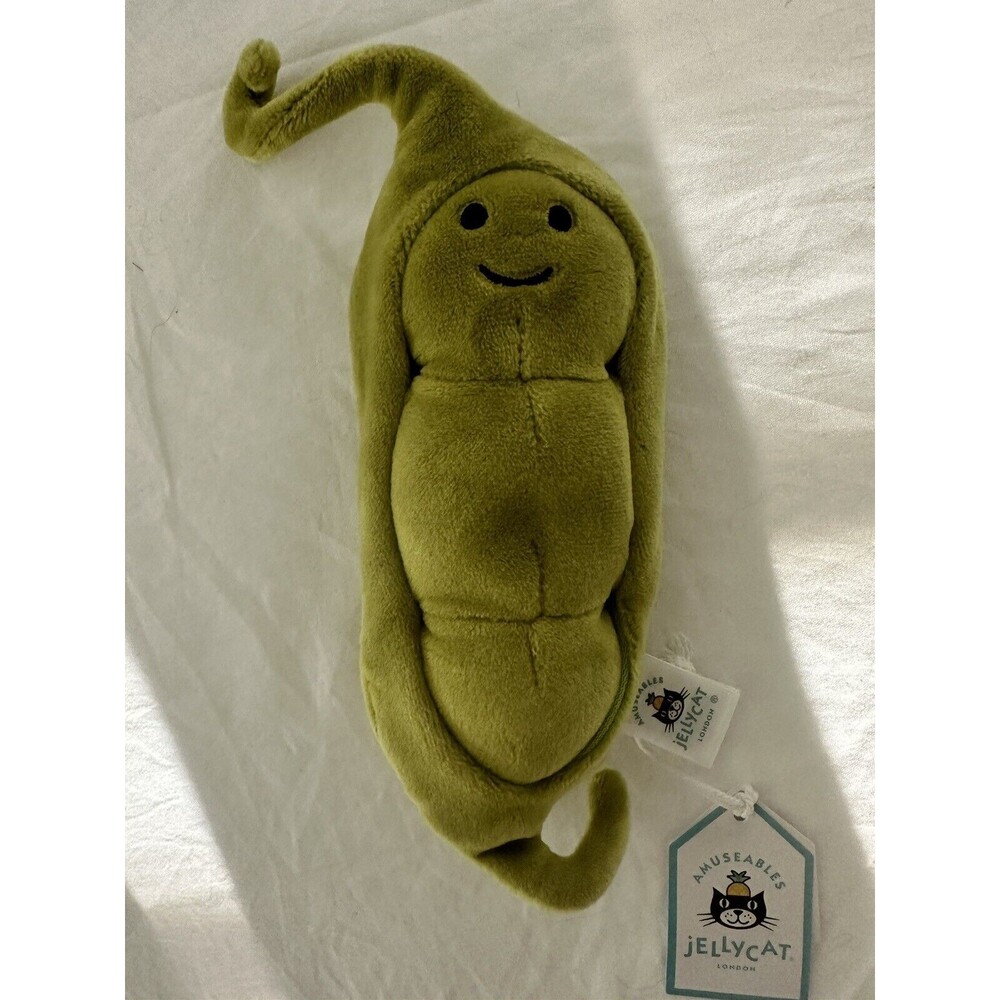 Jellycat VIVACIOUS PEA Pod Soft Plush Toy CUTE Stuffed Veggie Vegetable Food NWT